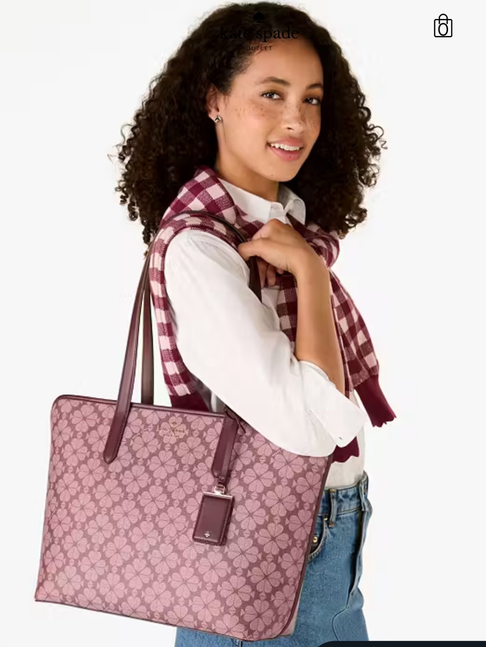 Kate Spade Signature Spade Flower Monogram Tote In Grenache Multi